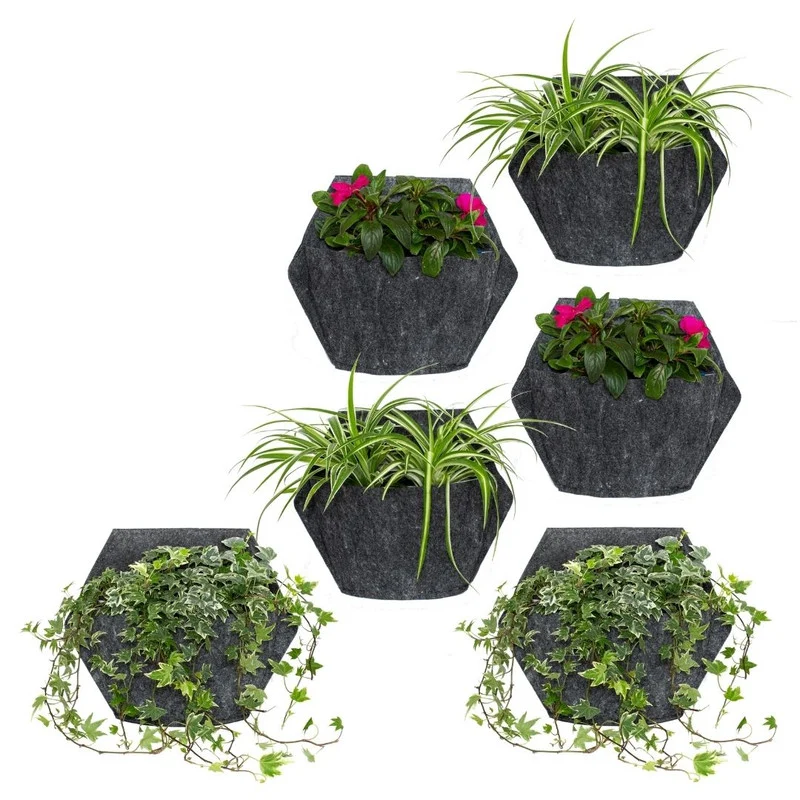 Jardín Vertical Modular Citysens Con Riego Manual De 6 Maceteros – Blanco Con Funda Téxtil Reciclada