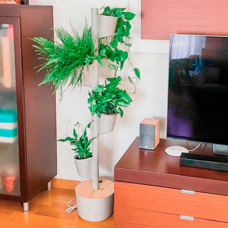 Macetero Vertical Citysens Con Riego Inteligente De 4 Macetas – Gris, Polipropileno 100% Reciclado