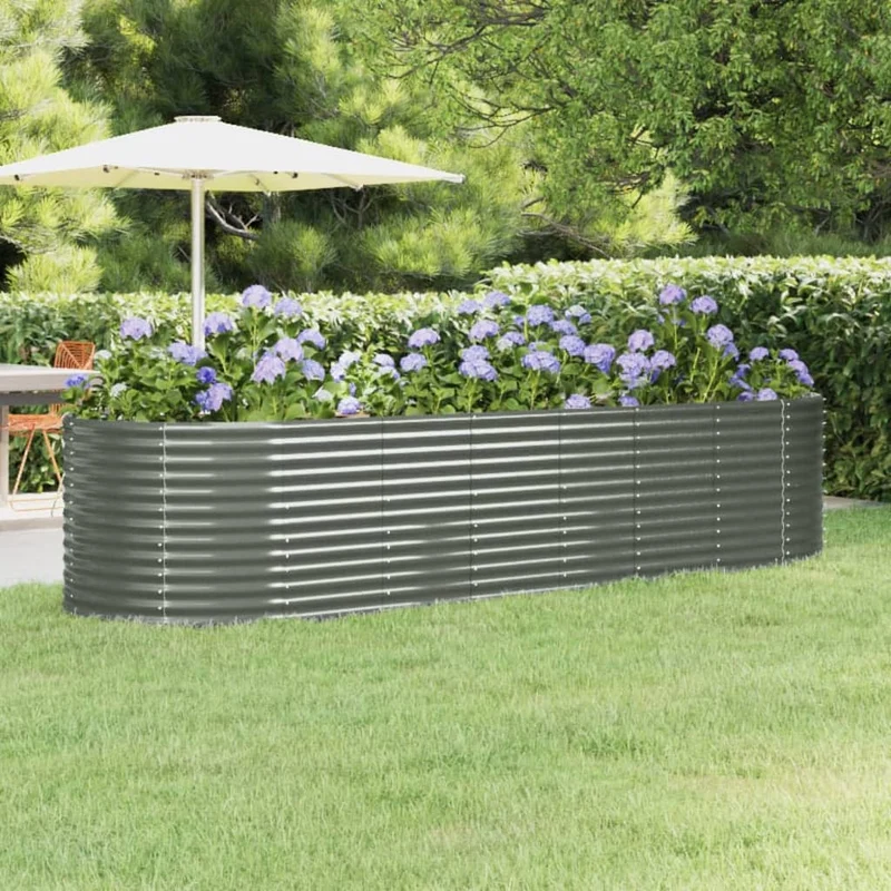 Jardinera Arriate Acero Galvanizado Gris 322x100x68 Cm