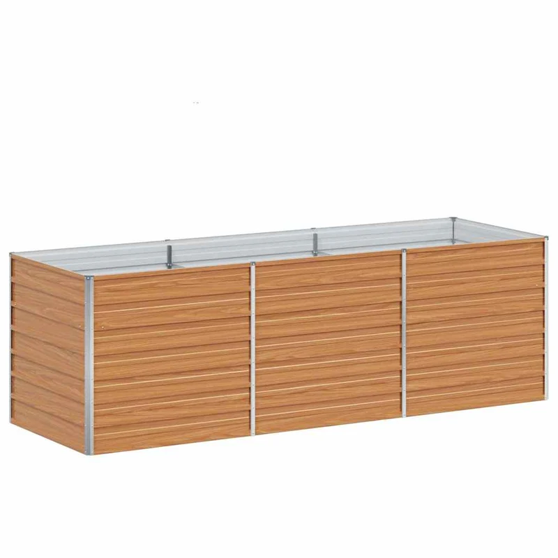 Arriate Elevado Marrón Claro 240 X 80 X 77 Cm Acero Galvanizado