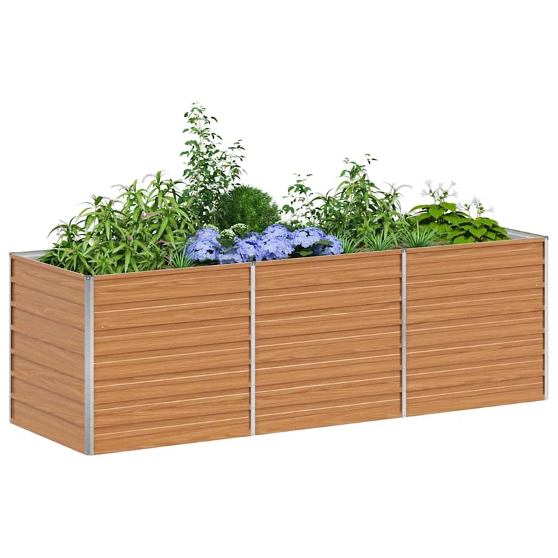 Arriate Elevado Marrón Claro 240 X 80 X 77 Cm Acero Galvanizado