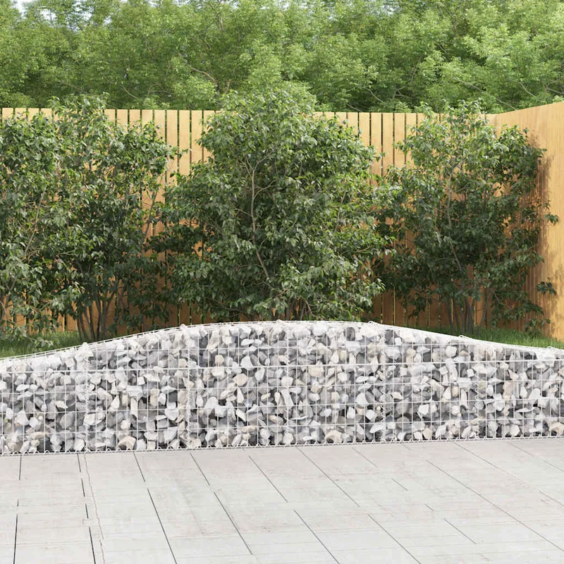 Cestas De Gaviones 3 Uds Forma De Arco Hierro 400x30x40/60 Cm