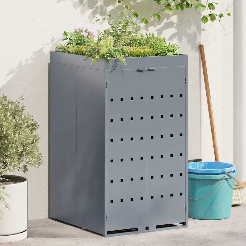 Almacenamiento Para Contenedor Rueda Con Techo Para Plantas Para Contenedor De 240l