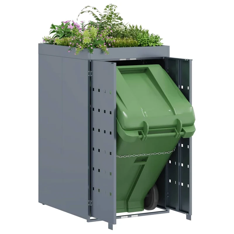 Almacenamiento Para Contenedor Rueda Con Techo Para Plantas Para Contenedor De 240l