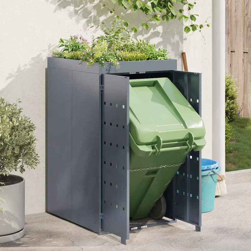 Almacenamiento Para Contenedor Rueda Con Techo Para Plantas Para Contenedor De 240l