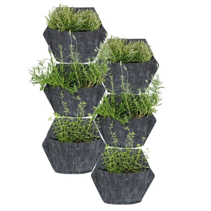 Jardín Vertical Modular Citysens Con Riego Automático De 6 Maceteros – Blanco Con Funda Textil Blanca