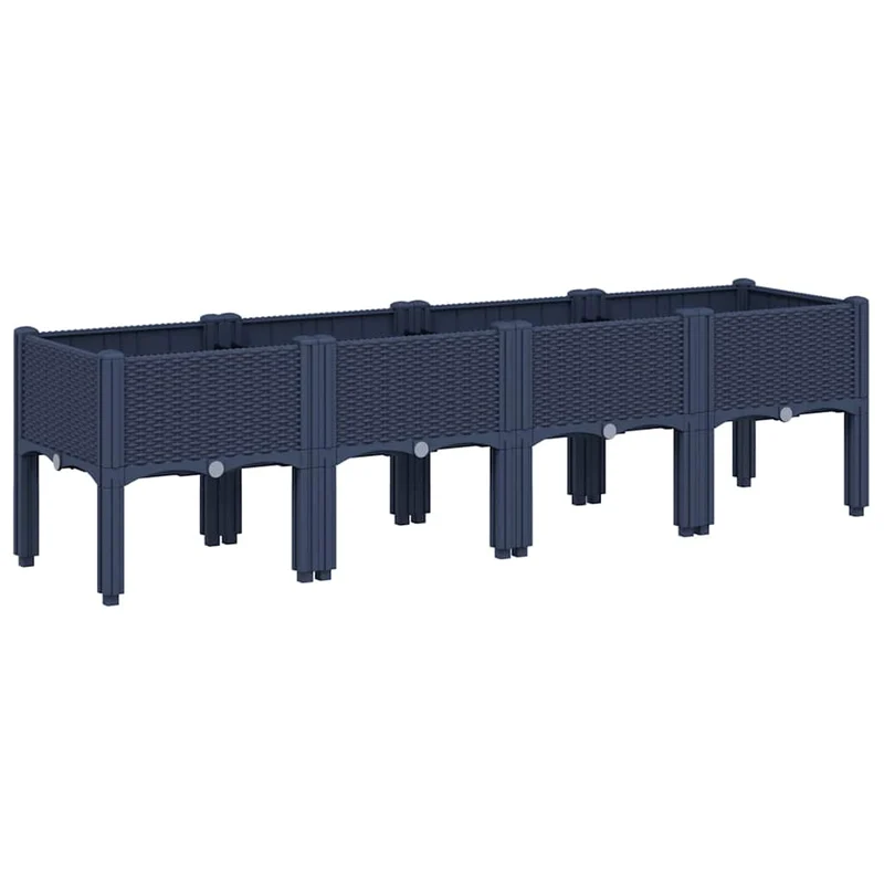 Jardinera Con Patas Pp Azul Gris 160x40x42 Cm