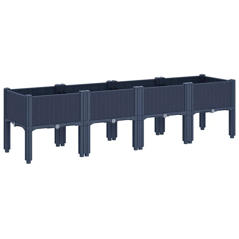 Jardinera Con Patas Pp Azul Gris 160x40x42 Cm