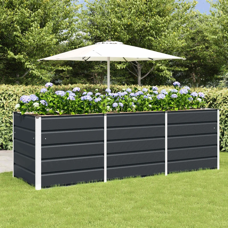 Jardinera Antracita 240 X 80 X 75 Cm Acero