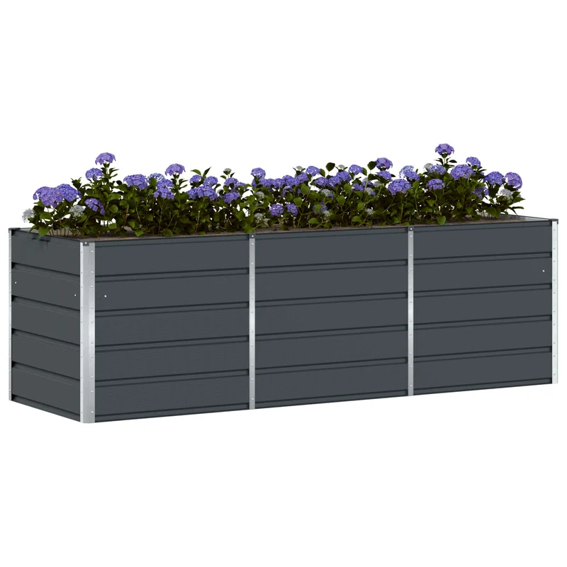 Jardinera Antracita 240 X 80 X 75 Cm Acero