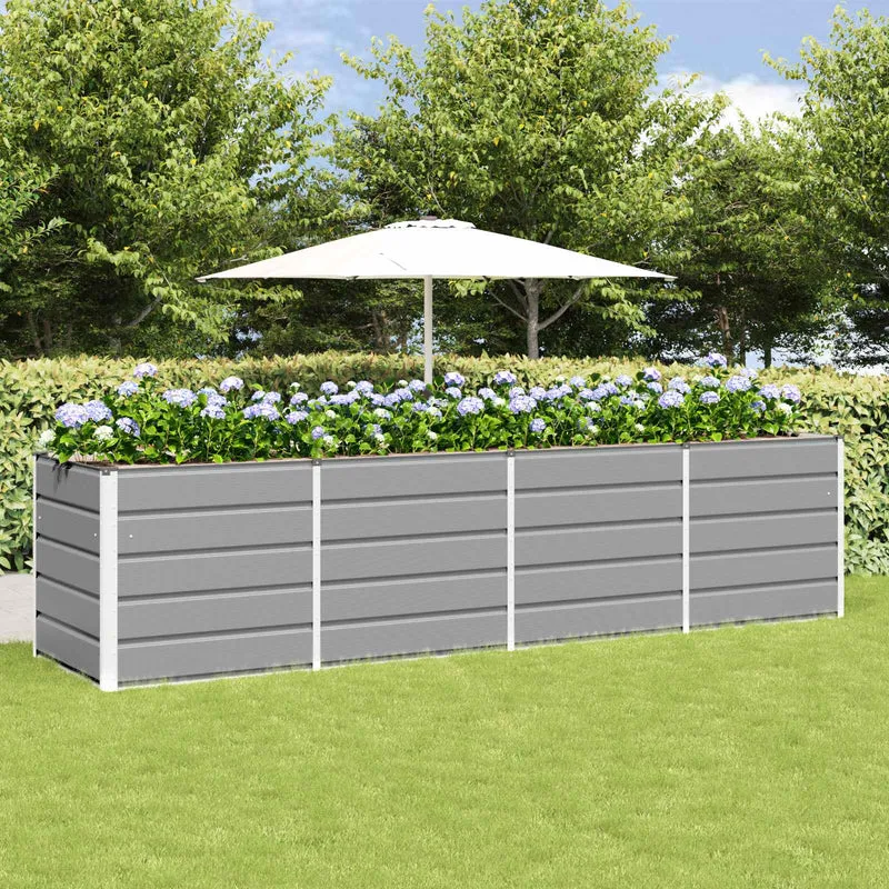 Jardinera Gris Claro 320 X 80 X 75 Cm Acero