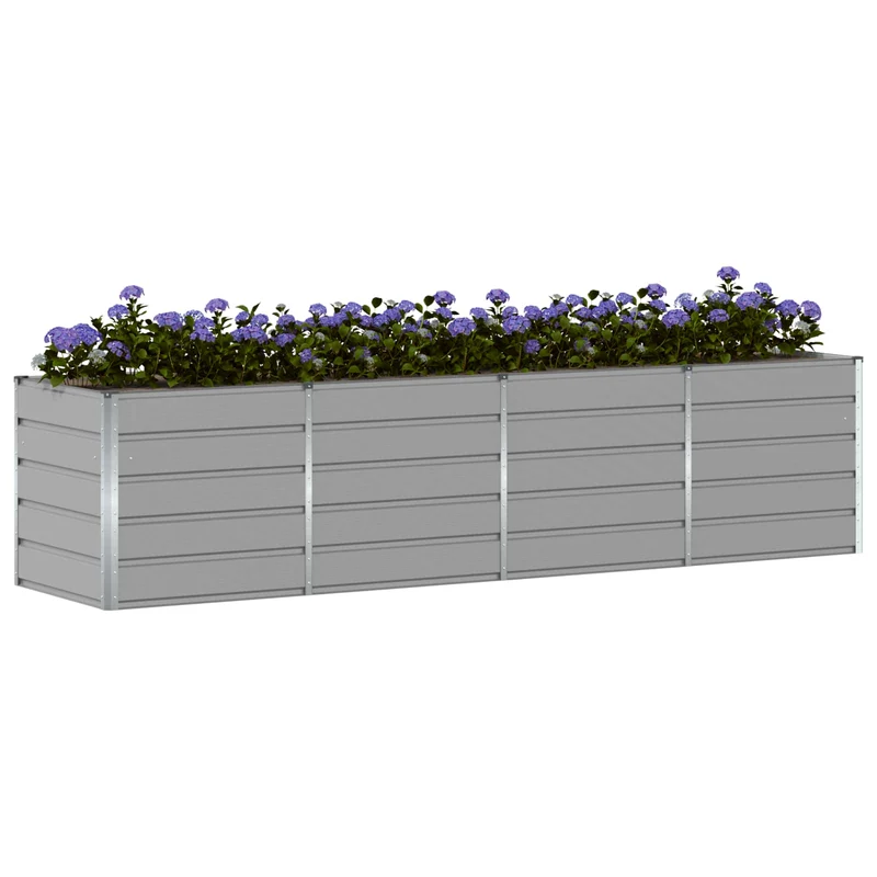 Jardinera Gris Claro 320 X 80 X 75 Cm Acero