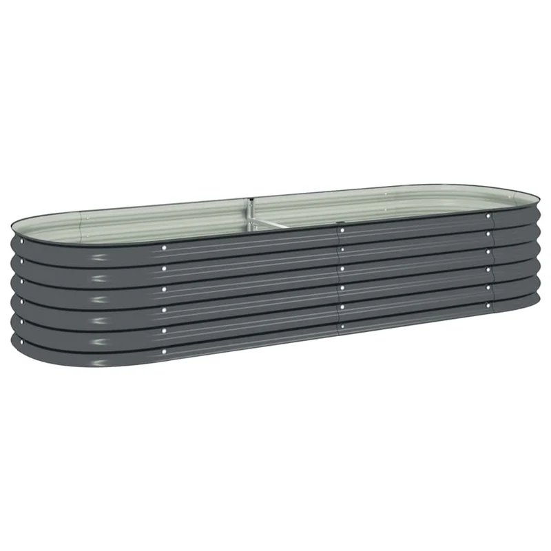 Arriate De Acero Galvanizado Gris 240x80x44 Cm