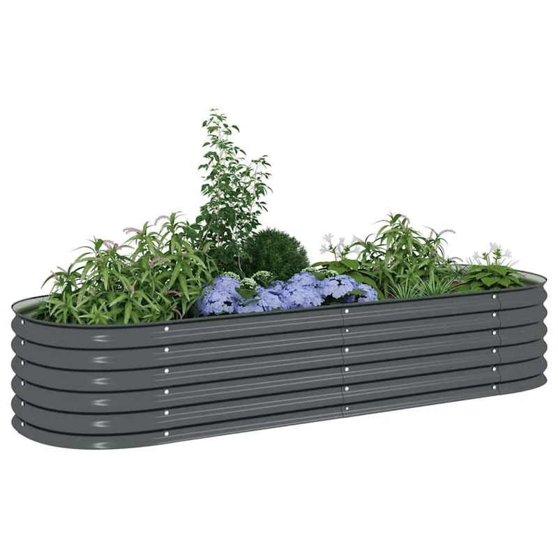 Arriate De Acero Galvanizado Gris 240x80x44 Cm