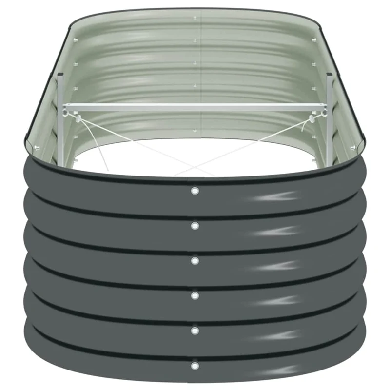Arriate De Acero Galvanizado Gris 240x80x44 Cm