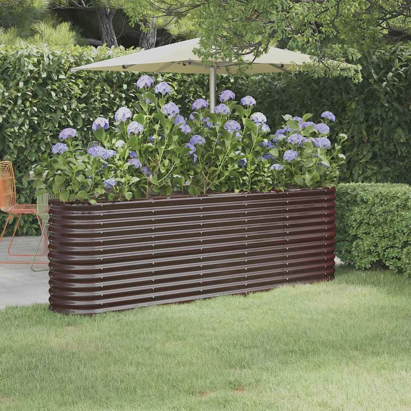 Jardinera Arriate Acero Galvanizado Marrón 224x40x68 Cm