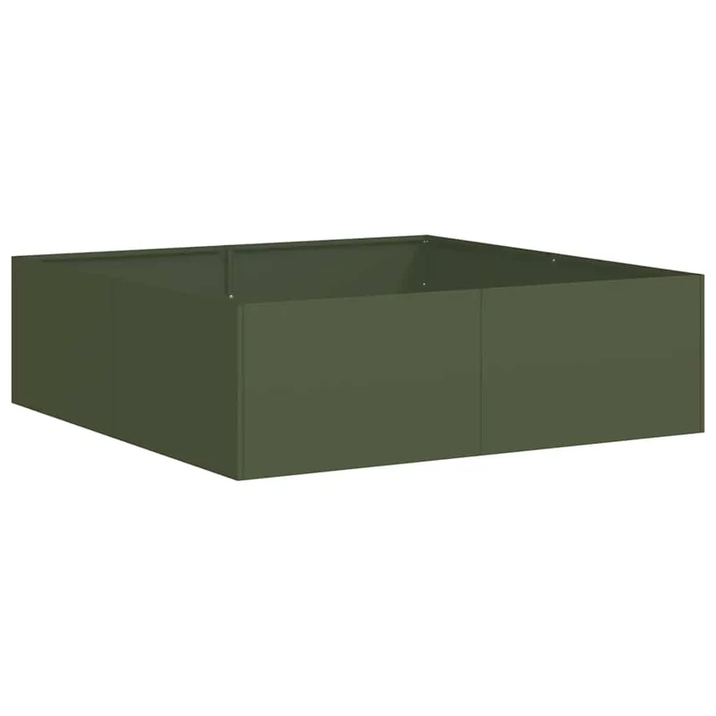 Jardinera Acero Verde Oliva 100x100x30 Cm