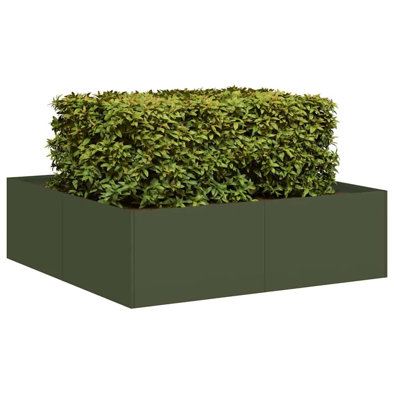 Jardinera Acero Verde Oliva 100x100x30 Cm