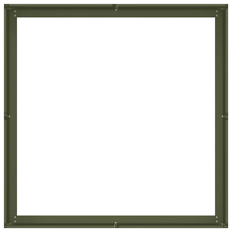 Jardinera Acero Verde Oliva 100x100x30 Cm