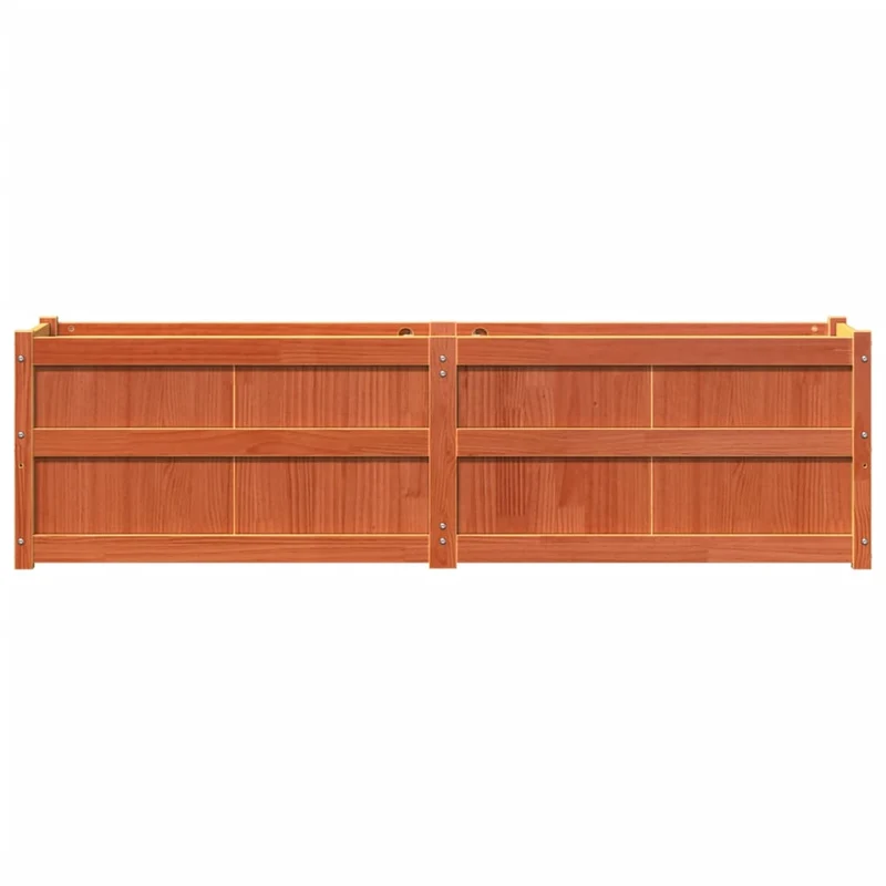 Jardinera Exterior Madera Maciza Pino Marrón Cera 180x50x50cm