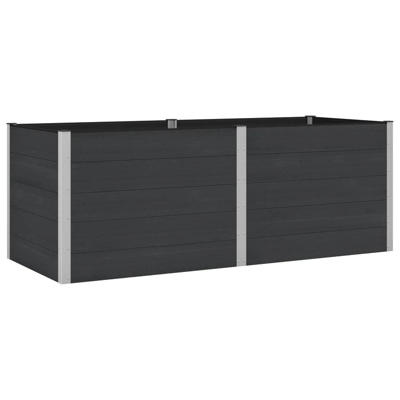 Arriate Elevado Negro 250 X 100 X 91 Cm Wpc Y Aluminio