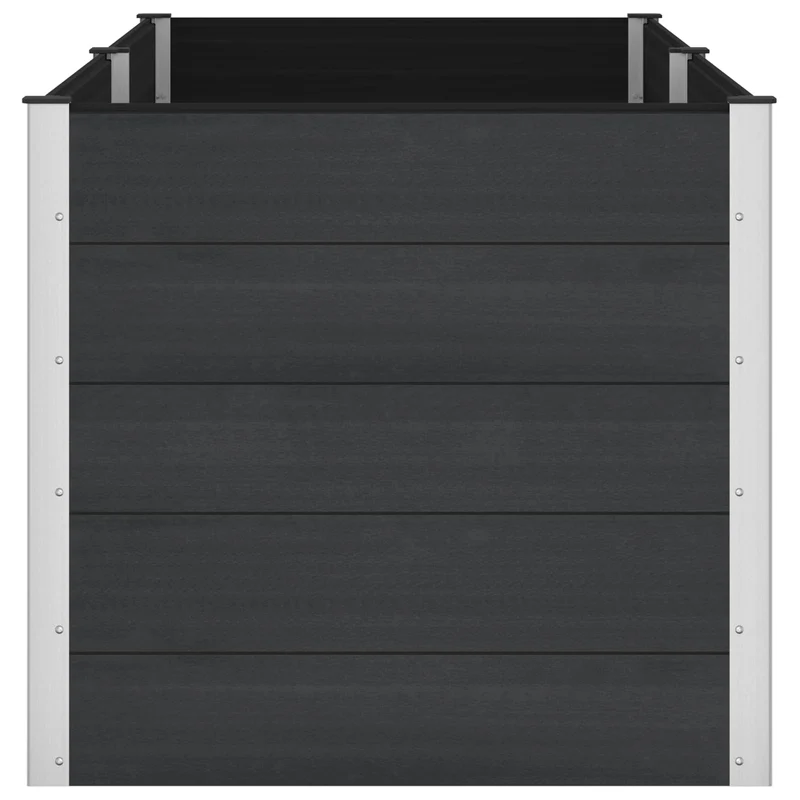 Arriate Elevado Negro 250 X 100 X 91 Cm Wpc Y Aluminio