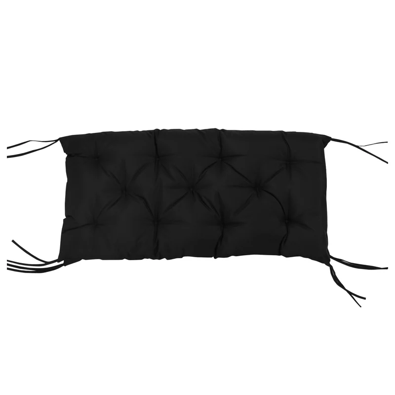 Outsunny Cojín Para Banco Con Respaldo De 2 Plazas 100x98x8 Cm Negro