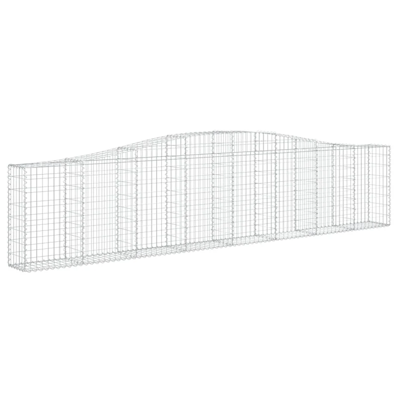 Cestas De Gaviones 2 Uds Forma De Arco Hierro 400x30x80/100 Cm