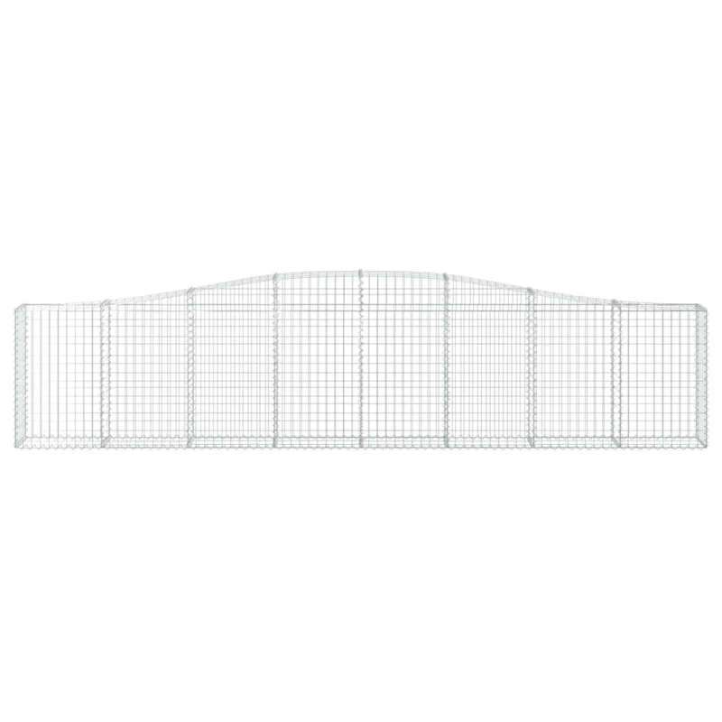 Cestas De Gaviones 2 Uds Forma De Arco Hierro 400x30x80/100 Cm