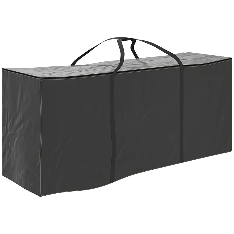 Outsunny Bolsa De Almacenamiento Para Cojines De Jardín 600d 125x40x55cm Negro