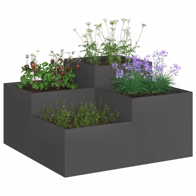Maceta Para Jardín Negro 100 X 100 X 48 Cm Acero