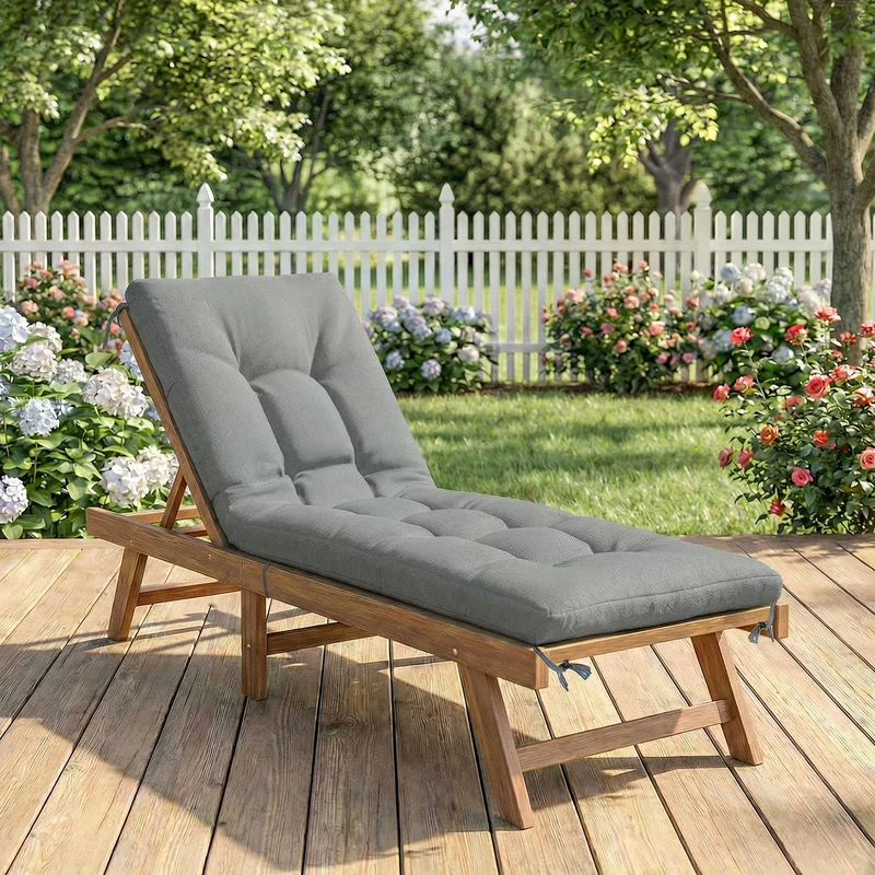 Outsunny Cojín Para Banco Y Tumbona Protección Uv50+ 198x65x13 Cm Gris Claro