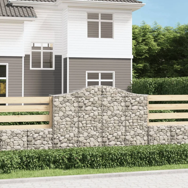 Cestas Gaviones 10 Uds Forma De Arco Hierro 200x50x140/160 Cm