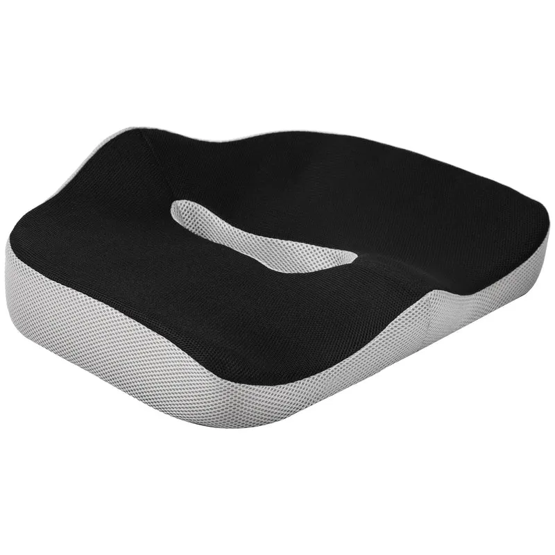 Homcom Cojín De Asiento De Espuma Viscoelástica Con Base Antideslizante Negro