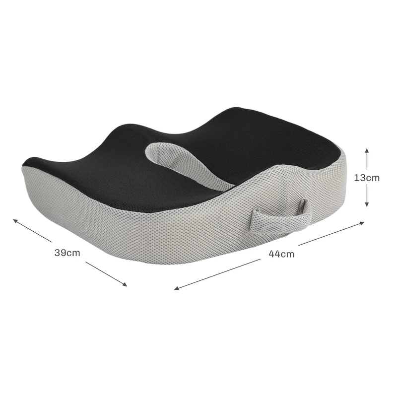 Homcom Cojín De Asiento De Espuma Viscoelástica Con Base Antideslizante Negro