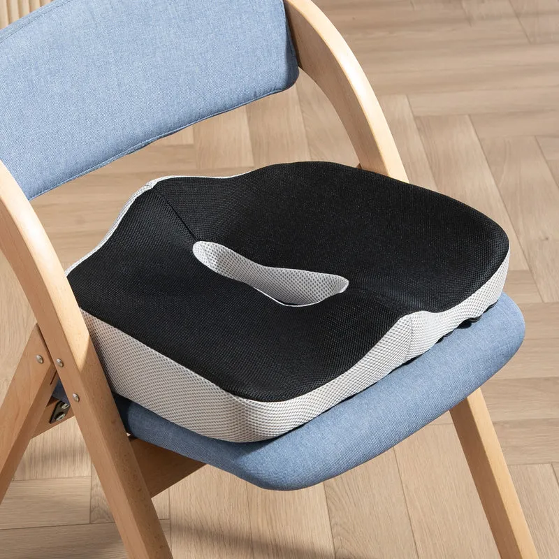 Homcom Cojín De Asiento De Espuma Viscoelástica Con Base Antideslizante Negro