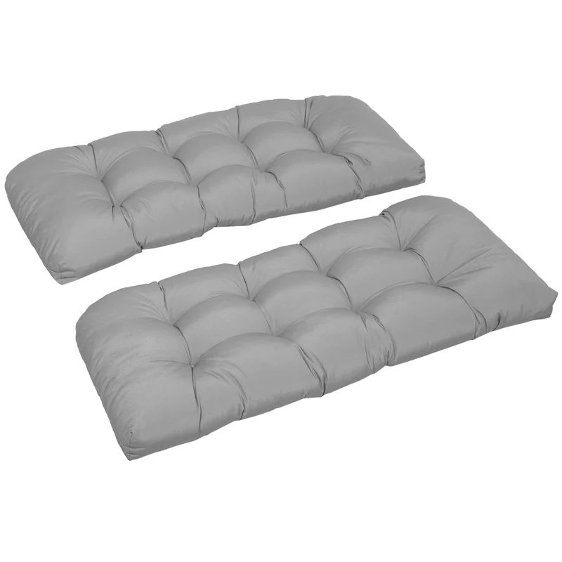 Outsunny Cojín Para Banco De 2 Plazas 110x48x8cm Para Interiores Exteriores Gris