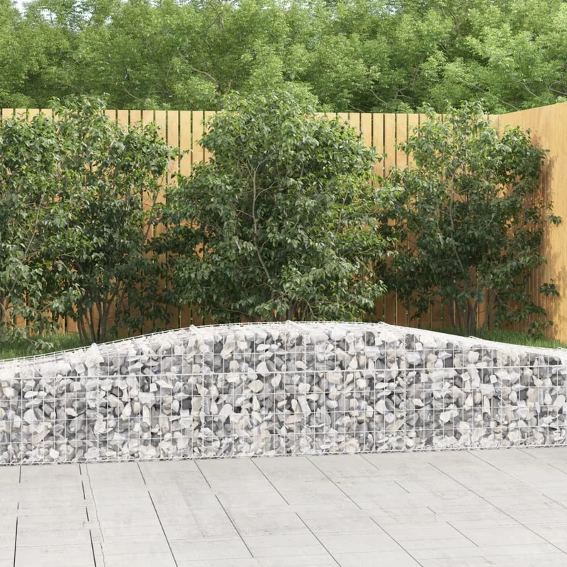 Cestas De Gaviones 9 Uds Forma De Arco Hierro 400x50x40/60 Cm