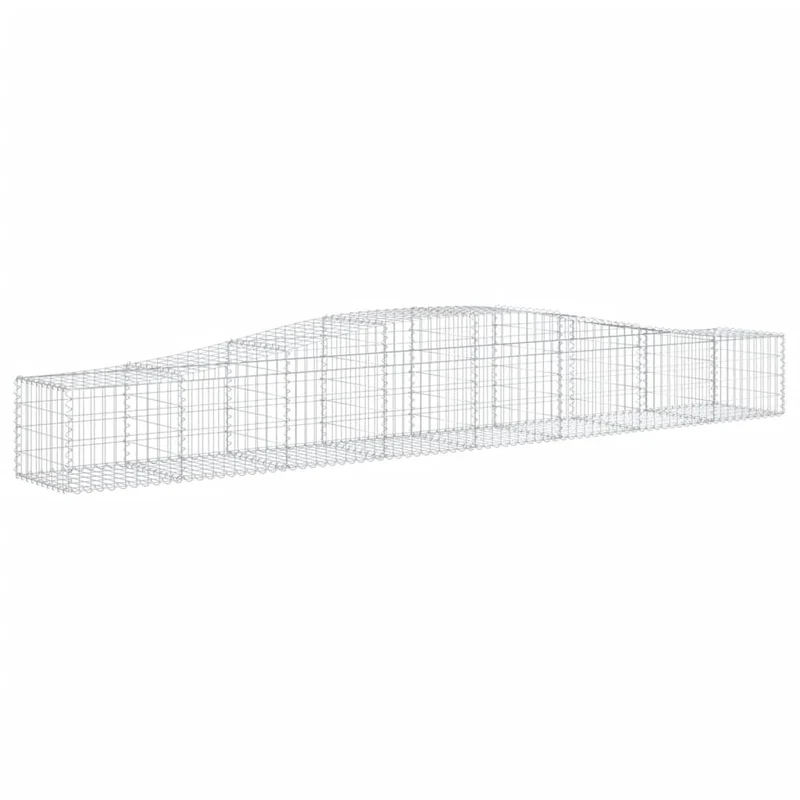 Cestas De Gaviones 9 Uds Forma De Arco Hierro 400x50x40/60 Cm