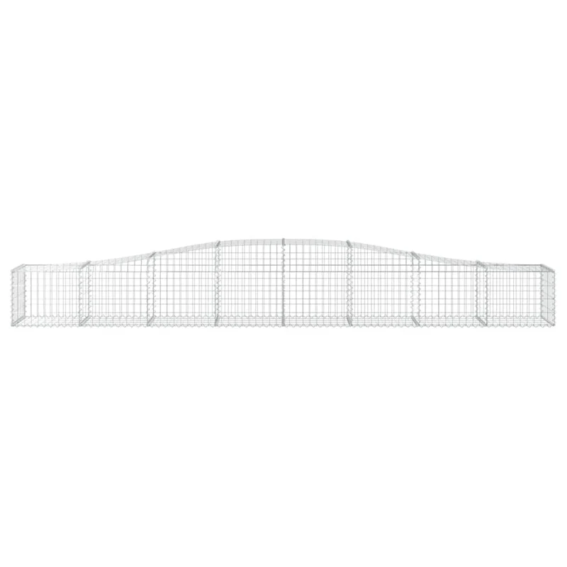 Cestas De Gaviones 9 Uds Forma De Arco Hierro 400x50x40/60 Cm
