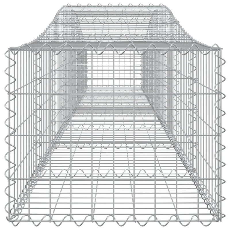 Cestas De Gaviones 9 Uds Forma De Arco Hierro 400x50x40/60 Cm