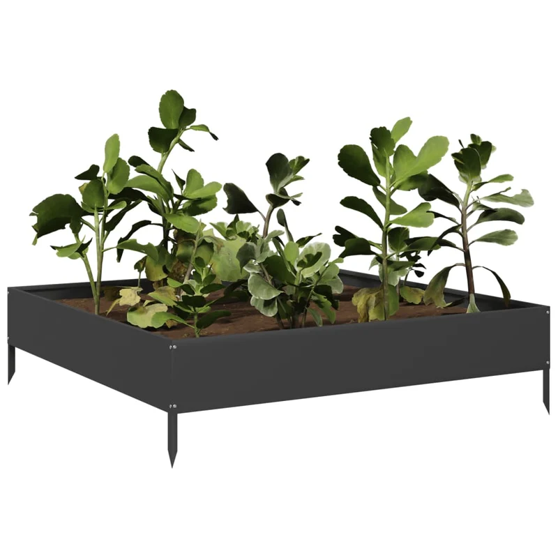 Arriate De Acero Negro 100x100x26 Cm
