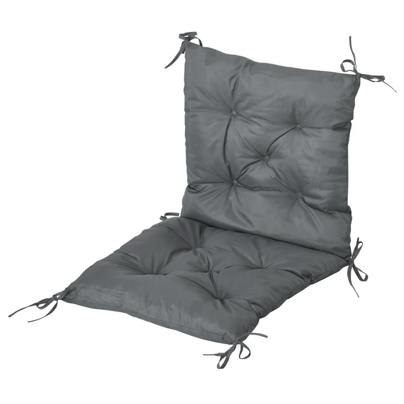 Outsunny Conjunto De 2 Cojines Para Silla Con Respaldo 50x98x8 Cm Gris Oscuro