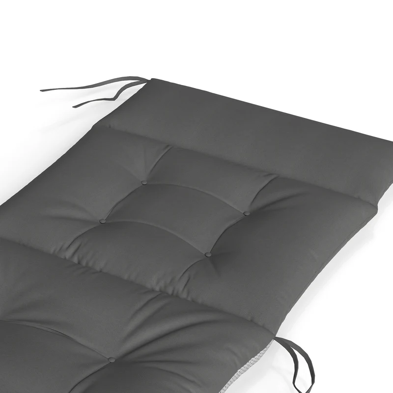Outsunny Set De 4 Cojines Para Sillas De Jardín Con Respaldo Correas Gris