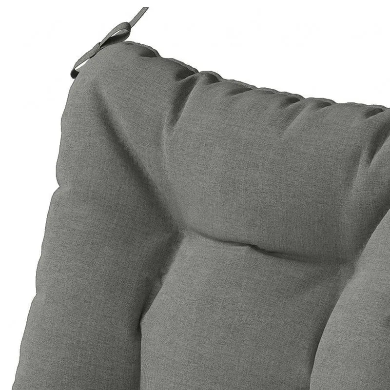 Outsunny Set De 4 Cojines Para Sillas 39,5x39,5x10 Cm Para Jardín Con Lazos Gris