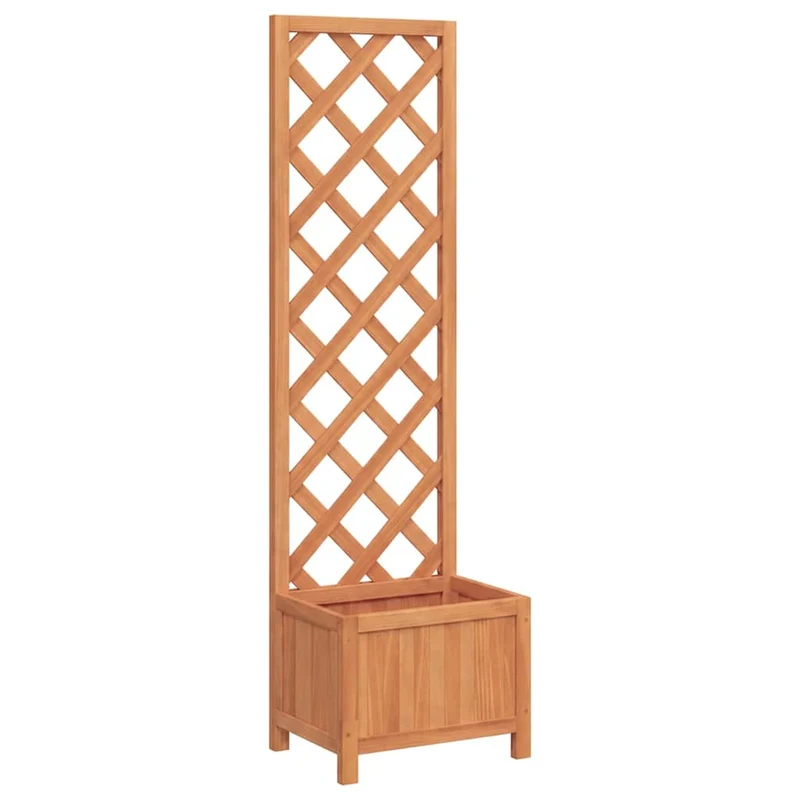 Jardinera Con Enrejado 40x30x135 Cm Madera Maciza De Abeto