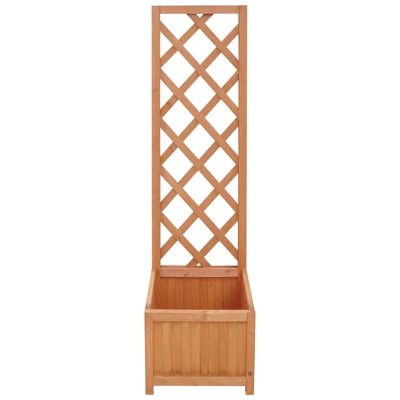 Jardinera Con Enrejado 40x30x135 Cm Madera Maciza De Abeto
