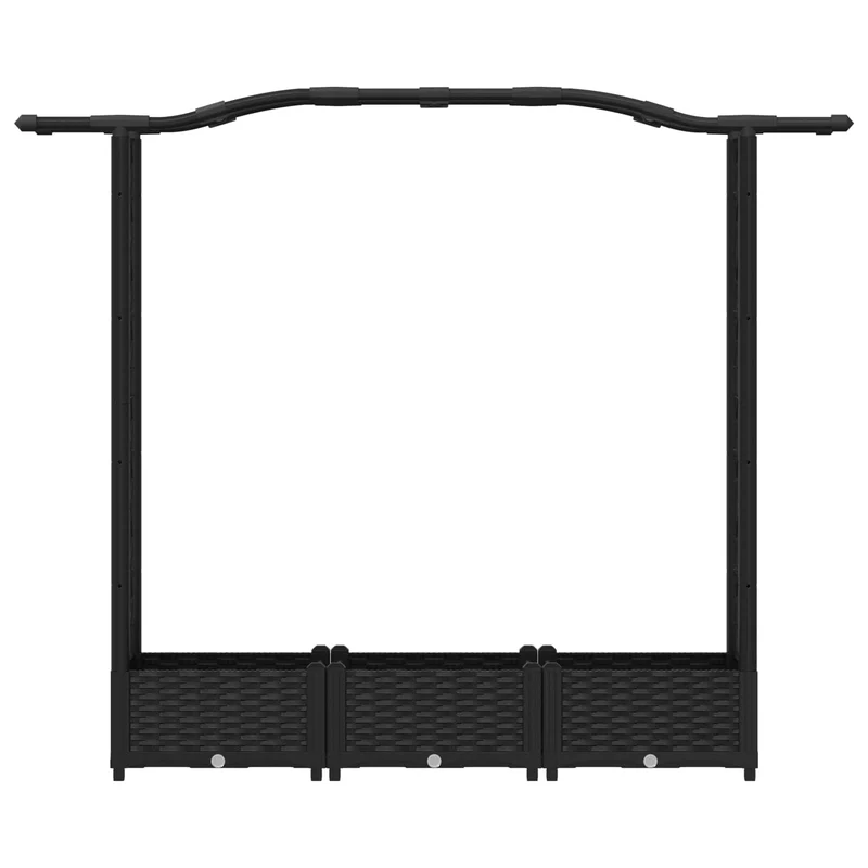Cama Elevada Con Trellis Y Techo Negro 169 X 40 X 123 Cm Pp