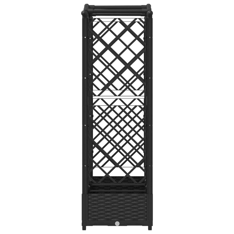 Cama Elevada Con Trellis Y Techo Negro 169 X 40 X 123 Cm Pp