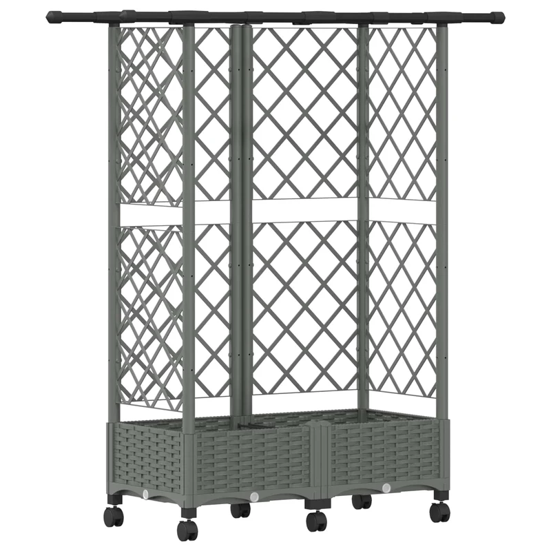 Cama Elevada Con Trellis Y Techo Gris Claro 124 X 40 X 127 Cm